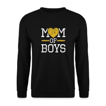 Mama von Jungs - Unisex Pullover - Schwarz - Vorne - Alina (178cm) & Michal (187cm)