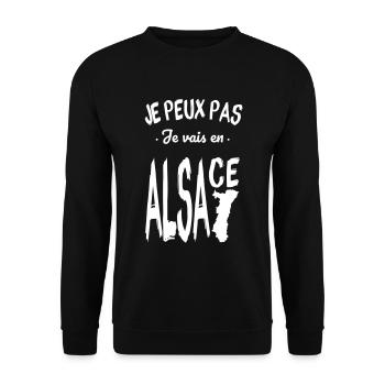 Je peux pas je vais en Alsace - Sweat-shirt Unisexe - noir - Devant - Alina (178cm) & Michal (187cm)