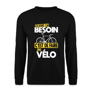 Ce dont j'ai besoin c'est de faire du Vélo - Sweat-shirt Unisexe - noir - Devant - Alina (178cm) & Michal (187cm)