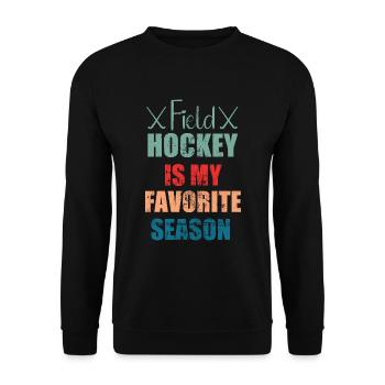 Le hockey sur gazon est ma saison préférée de hockey en salle - Sweat-shirt Unisexe - noir - Devant - Alina (178cm) & Michal (187cm)