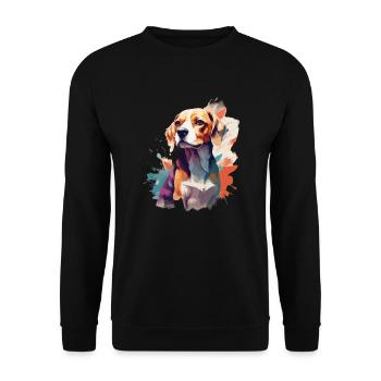 Beagle Dog in Watercolors Cool Colored - Unisex Sweatshirt - black - Front - Alina (178cm) & Michal (187cm)