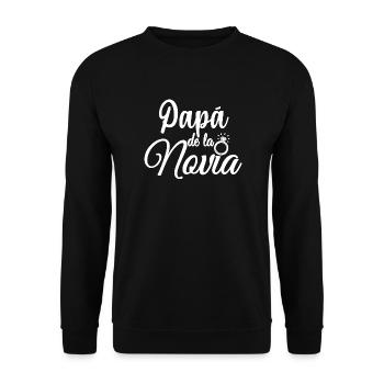 Papa de la Novia Bride's Father Wedding Gift - Unisex Sweatshirt - black - Front - Alina (178cm) & Michal (187cm)