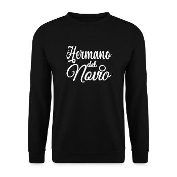 Hermano del Novio Groom's Brother Wedding Gift - Unisex Sweatshirt - black - Front - Alina (178cm) & Michal (187cm)