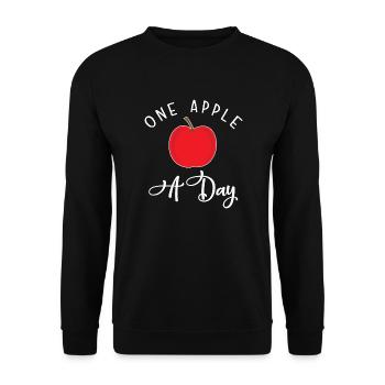 One Apple a day - Unisex Sweatshirt - black - Front - Alina (178cm) & Michal (187cm)