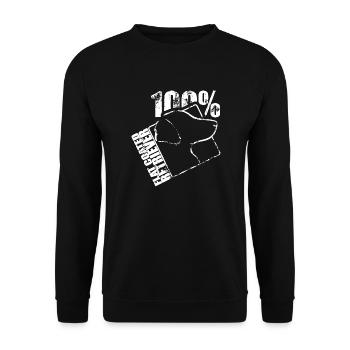 FLAT COATED RETRIEVER 100 - Unisex Pullover - Schwarz - Vorne - Alina (178cm) & Michal (187cm)