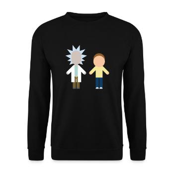 Rick and Morty Chibi Style - Unisex Sweatshirt - black - Front - Alina (178cm) & Michal (187cm)