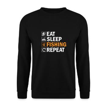 Fishing Fishing Bait T-shirt Funny - Unisex Sweatshirt - black - Front - Alina (178cm) & Michal (187cm)