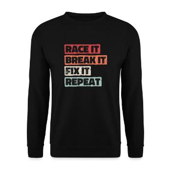 Kfz-Mechatroniker Autowerkstatt Werkstatt Auto - Unisex Pullover - Schwarz - Vorne - Alina (178cm) & Michal (187cm)