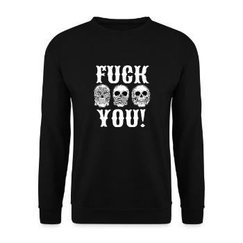Skull Schädel Santa Claus Merry Christmas - Unisex Pullover - Schwarz - Vorne - Alina (178cm) & Michal (187cm)