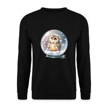 Cute Owl Glass Ball Water Filled Baby T-shirt - Unisex Sweatshirt - black - Front - Alina (178cm) & Michal (187cm)