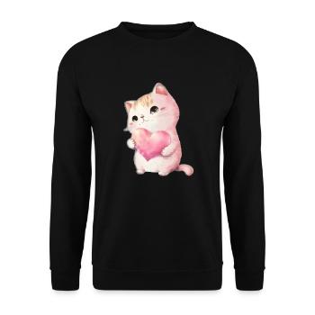 Mignon bébé chat maman enfants T-shirt - Sweat-shirt Unisexe - noir - Devant - Alina (178cm) & Michal (187cm)