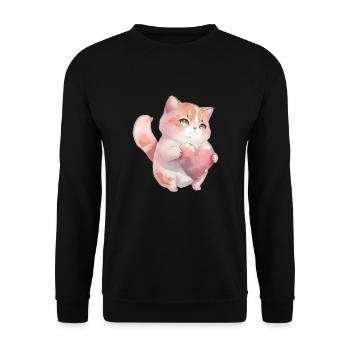 Mignon bébé chat maman enfants T-shirt - Sweat-shirt Unisexe - noir - Devant - Alina (178cm) & Michal (187cm)
