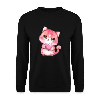 Mignon bébé chat maman enfants T-shirt - Sweat-shirt Unisexe - noir - Devant - Alina (178cm) & Michal (187cm)