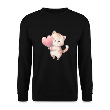 Mignon bébé chat maman enfants T-shirt - Sweat-shirt Unisexe - noir - Devant - Alina (178cm) & Michal (187cm)