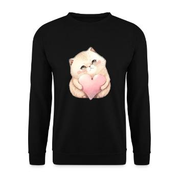 Mignon bébé chat maman enfants T-shirt - Sweat-shirt Unisexe - noir - Devant - Alina (178cm) & Michal (187cm)