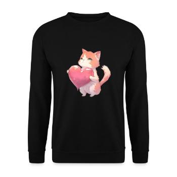 Mignon bébé chat maman enfants T-shirt - Sweat-shirt Unisexe - noir - Devant - Alina (178cm) & Michal (187cm)