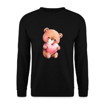 Teddy Bear Cuddly Toy Toy Sleep T-shirt - Sweat-shirt Unisexe - noir - Devant - Alina (178cm) & Michal (187cm)