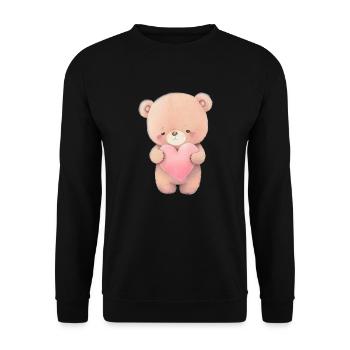 Teddy Bear Cuddly Toy Toy Sleep T-shirt - Sweat-shirt Unisexe - noir - Devant - Alina (178cm) & Michal (187cm)