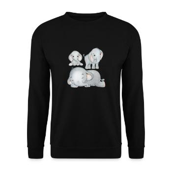 Elephant Family Mama Baby T-Shirt - Unisex Sweatshirt - black - Front - Alina (178cm) & Michal (187cm)