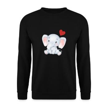 Éléphant Bébé Nourrisson Coeur Enfants T-shirt - Sweat-shirt Unisexe - noir - Devant - Alina (178cm) & Michal (187cm)