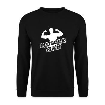 Muscle Man Bodybuilder Entraînement physique - Sweat-shirt Unisexe - noir - Devant - Alina (178cm) & Michal (187cm)