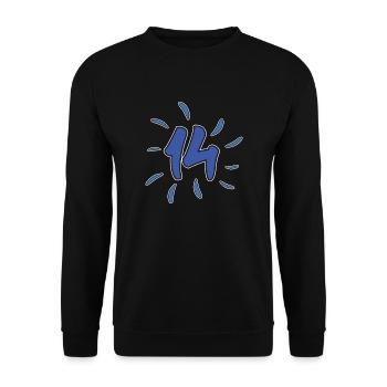 Nombre 14 âge âge montrer fièrement son gars - Sweat-shirt Unisexe - noir - Devant - Alina (178cm) & Michal (187cm)