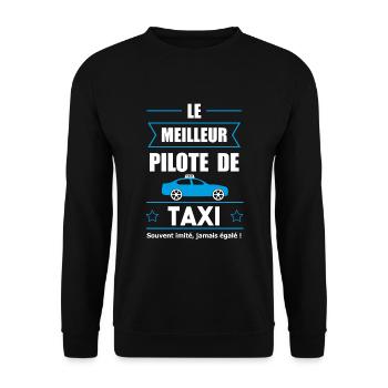 taxi pilote de taxi chauffeur métier - Sweat-shirt Unisexe - noir - Devant - Alina (178cm) & Michal (187cm)