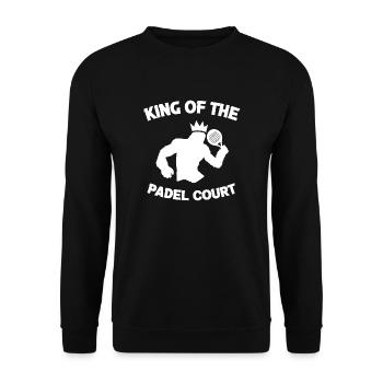 Padel King mit Padel Tennis Spieler - Unisex Pullover - Schwarz - Vorne - Alina (178cm) & Michal (187cm)