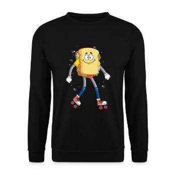 Rollerskaten Rollerskater Skaten Sandwich Pain - Sweat-shirt Unisexe - noir - Devant - Alina (178cm) & Michal (187cm)