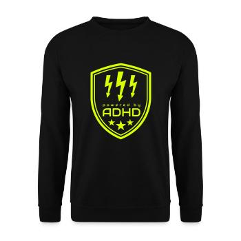 Alimenté par le TDAH - Sweat-shirt Unisexe - noir - Devant - Alina (178cm) & Michal (187cm)
