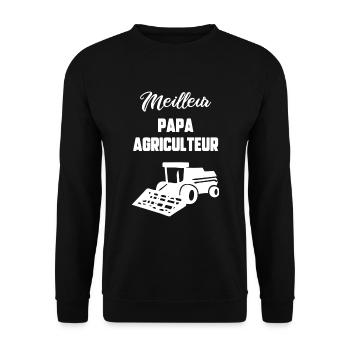 Meilleur papa agriculteur - Sweat-shirt Unisexe - noir - Devant - Alina (178cm) & Michal (187cm)