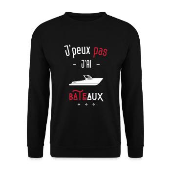 J'peux pas j'ai bâteau - Sweat-shirt Unisexe - noir - Devant - Alina (178cm) & Michal (187cm)