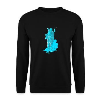 Onwards, Space Dad! - Unisex Sweatshirt - black - Front - Alina (178cm) & Michal (187cm)