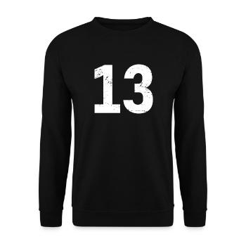 Cool Number 13 - 13 Years Old 13th Birthday Gift - Unisex Sweatshirt - black - Front - Alina (178cm) & Michal (187cm)