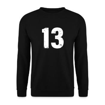 Cool Number 13 - 13 Years Old 13th Birthday Gift - Unisex Sweatshirt - black - Front - Alina (178cm) & Michal (187cm)