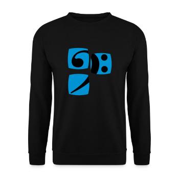 Bassschlüssel für Bassist und Bassistin zeigt euch - Unisex Pullover - Schwarz - Vorne - Alina (178cm) & Michal (187cm)