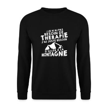 Thérapie - Montagne - Sweat-shirt Unisexe - noir - Devant - Alina (178cm) & Michal (187cm)