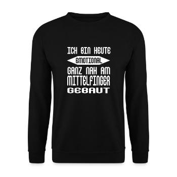 MITTELFINGER SPRUCH - Unisex Pullover - Schwarz - Vorne - Alina (178cm) & Michal (187cm)