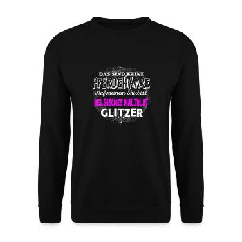 BELGISCHES KALTBLUT - Glitzer - Unisex Pullover - Schwarz - Vorne - Alina (178cm) & Michal (187cm)