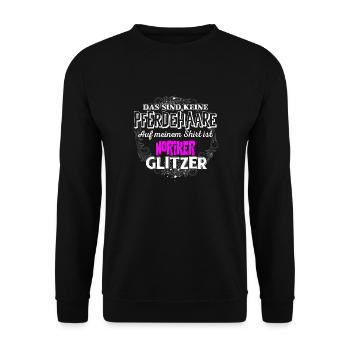 NORIKER - Glitzer - Unisex Pullover - Schwarz - Vorne - Alina (178cm) & Michal (187cm)