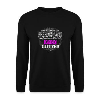 SCHECKEN - Glitzer - Unisex Pullover - Schwarz - Vorne - Alina (178cm) & Michal (187cm)