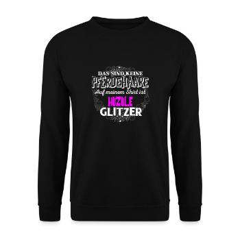 HUZULE - Glitzer - Unisex Pullover - Schwarz - Vorne - Alina (178cm) & Michal (187cm)