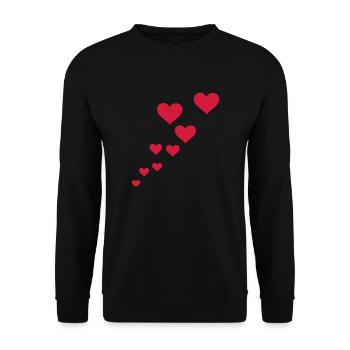love hearts - Unisex Sweatshirt - black - Front - Alina (178cm) & Michal (187cm)