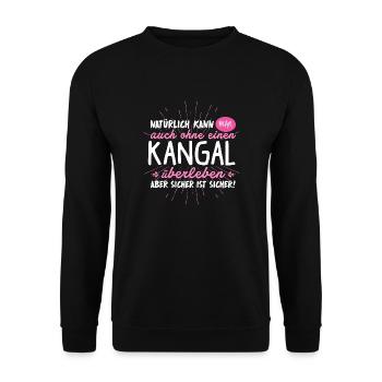 Niemals ohne KANGAL - Unisex Pullover - Schwarz - Vorne - Alina (178cm) & Michal (187cm)
