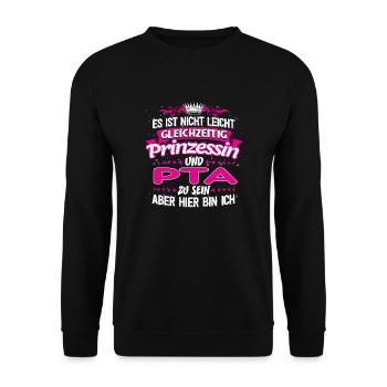 PTA - gleichzeitig Prinzessin - Unisex Pullover - Schwarz - Vorne - Alina (178cm) & Michal (187cm)
