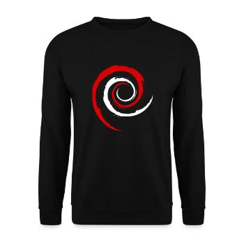 Austrian Debian Swirl - Unisex Pullover - Schwarz - Vorne - Alina (178cm) & Michal (187cm)