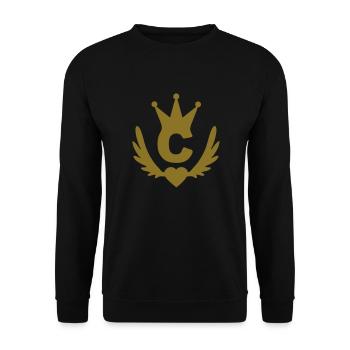 c_real_winged_heart - Unisex Pullover - Schwarz - Vorne - Alina (178cm) & Michal (187cm)