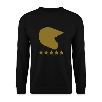 motocross helmet 5 star - Unisex Sweatshirt - black - Front - Alina (178cm) & Michal (187cm)