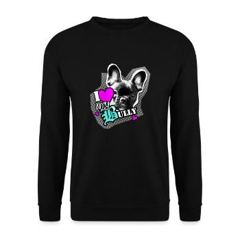 Bully - French Bulldog - Love - Unisex Sweatshirt - black - Front - Alina (178cm) & Michal (187cm)