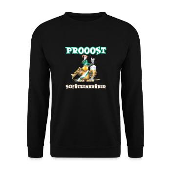 Prost Schützenbrüder - Unisex Pullover - Schwarz - Vorne - Alina (178cm) & Michal (187cm)